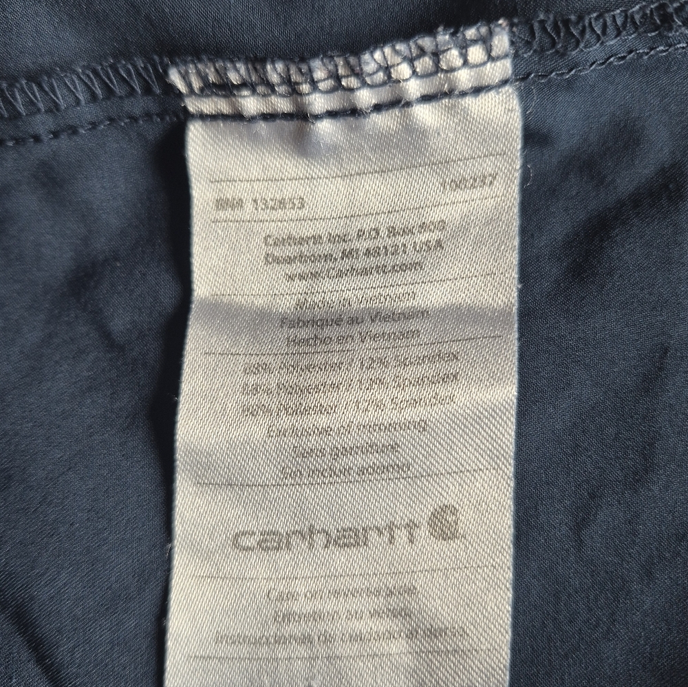 Carhartt Scrub Top Size Medium Unisex Navy Blue Back Ventilation Front Pocket - Picture 9 of 13